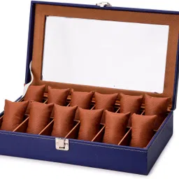 hoc Watch Storage Box for 12 Watches – PU Leather, Soft Cushion, Gift for Men Watch Box image 2