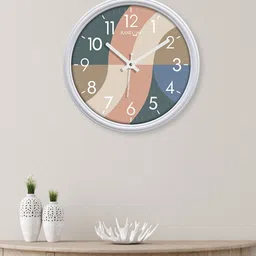 random White Plastic Batter Modern Wall Clock image 1