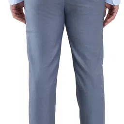 park avenue Men Regular Fit Blue Polyester Trousers image 4