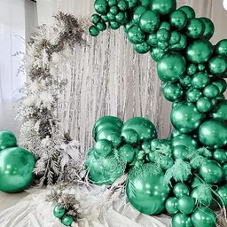 Solid chrome GREEN extra shine balloons Birthday Anniversery party decorations Balloon-image-1