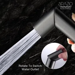 spazio SmartBuy ABS Health Faucet With SS-304 Grade 1 Meter Flexible Black Tube Faucet Set image 3