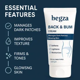 hegza Body Brightening Back & Bum Cream | Lightens Dark Areas | Smooth & Radiant Skin image 4