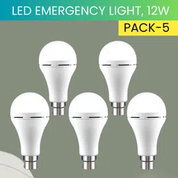 yaroh 12W Rechargeable Inverter LED Bulb with Upto 4H.Power Cut Lighting Pack of_5R424 4 hrs Bulb Emergency Light-picture-25