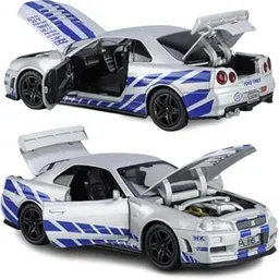 1:32 Nissan GTR Skyline Toy Car Diecast Metal Pullback Toy car with Openable 4Do-image-21
