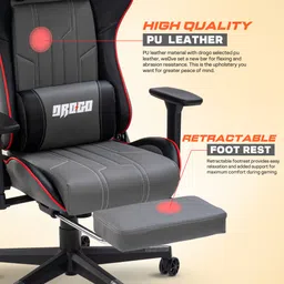 drogo Ergonomic Computer Gaming Chair with Adjustable Seat 3DArmrest PU Leather Office Gaming Chair image 3