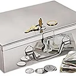 Steel Cash Coin Jewellery Storage Boxes with Pre-Fitted Lock Size- 7 Inch Cash Box-image-99