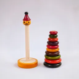 baalve Channapatna Handmade Wooden Stacking Toy – Montessori, Eco-Friendly for 1+Yr image 5
