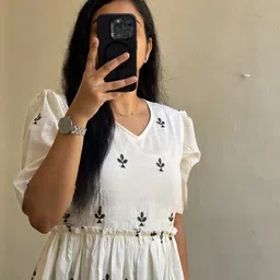 the nayahikas Embroidered Pure Cotton Stitched Flared/A-line Gown image 4