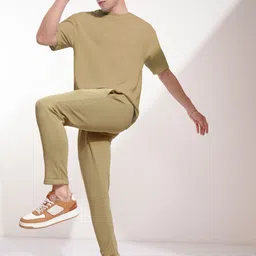 highlander Popcorn Structured Men Solid White Track Pants image 2