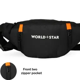 Worldstar Hiking Outdoor Fanny Packs Sport Holiday Large Pockets Waistbag (black) Waist Bag image 4