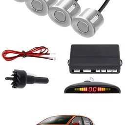 intenzo Universal 4 Silver Reverse Parking Sensor With LED Display For Cars-206 Safety of Passengers/Car One Alarm Kit-230 Parking Sensor-picture-33