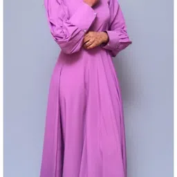 okf Women Fit and Flare Purple Maxi/Full Length Dress image 3