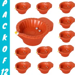 leafblu Water Sensor Reusable Led Diyas for Home Decor,Festivals Decoration Diwali Light Plastic (Pack of 12) Table Diya-picture-24
