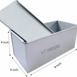 mttd Iron Sandwhich Bread Mould/Tin Box with Cover for Baking.{Approx. 8 inch} Tray image 2