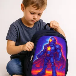 mous Robot Hero Navy Blue Boys School Backpack Waterproof School Bag-picture-23