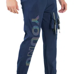 trending mindsart Men Printed Blue Track Pants image 3