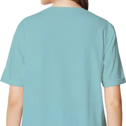 shaun Women Self Design Round Neck Polycotton Multicolor T-Shirt-picture-31