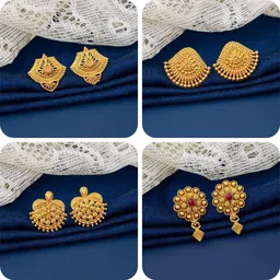 bestseller Combo of 4 Traditional Brass Earring Set-image-40