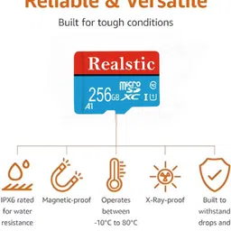 Realstic Ultra 256GB MicroSDXC UHS-I Ultra Pro 256 GB MicroSDXC Class 10 130 MB/s Memory Card Compatible with Mobile, Tablet, Computer, Camera, Gaming Console image 5