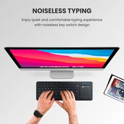 Portronics Bubble Pro Wireless Keyboard with Touchpad, 2.4 GHz Connectivity & Bluetooth, Wireless Handheld Laptop Keyboard image 2