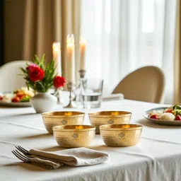 indianartvilla Brass Vegetable Bowl image 5