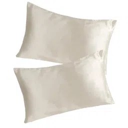 the conversion Grey Plain Solid 210TC Satin 17 x 27 Inches Pillow Covers (Set of 2) image 2
