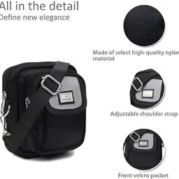 wolfster Grey Men & Women Sling Bag Front Pocket Side Bag/Crossbody Messenger Bag For Men Office Business & Travel image 2