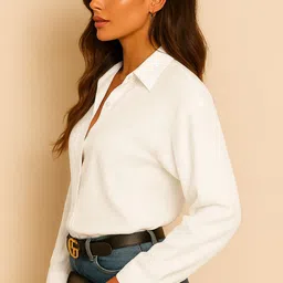 miravue Women Regular Fit Solid Spread Collar Casual Shirt image 3