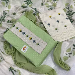 silkora Unstitched Pure Cotton Salwar Suit Material Printed image 2