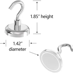 duant 10 Pcs Magnetic Hooks Power Hook Magnet Holder Super Neodymium Rare Earth Hook 10 image 2