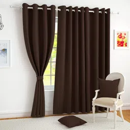 funflip 213.5 cm (7 ft) Door Polyester Semi Transparent Curtain (Pack Of 2)-picture-20