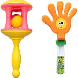 jyeshtha creation Hand Clapper & Baby Ding Dong Toy Set Rattle image 1