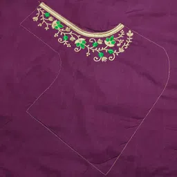 vivida enterprise Unstitched Art Silk Blouse Material Embroidered image 4