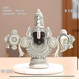 vekenart BALA JI FACE MURTI VENKATSWARA FOR TEMPLE OFFICE DECORE , SHOWPICES CAR GIFT Decorative Showpiece - 10 cm image 2