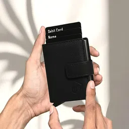 walletstreet Men & Women Casual, Formal, Ethnic, Evening/Party, Trendy Black Genuine Leather, Aluminium RFID Wallet-picture-14