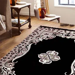 furnishhut Black, White Cotton Carpet-picture-17