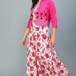 mahi creation Women Ethnic Dress Black Knee Length Dress image 3
