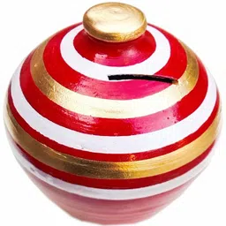somudee Gullak Money Piggy Coin Bank Toy Showpiece For Gift Kids And Adults(Red) Coin Bank image 2