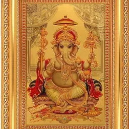 galaxsy LORD GANESHA GOLDISH (5 inch x 7 inch) GOLDEN BORDER Religious Frame-picture-23