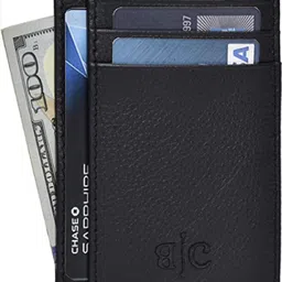 business class Men & Women Casual Black Genuine Leather RFID Wallet - Mini image 2