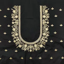 vivida enterprise Unstitched Art Silk Blouse Material Embroidered image 2