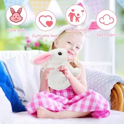 parspar Hopping Walking Bunny Toy with Sounds Jumping Rabbit Wiggling Ears Nose Mouth image 3