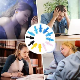 arrowmax 6 Sets Waterproof Silicone Swimming Earplugs Nose Clip Plugs, Ear & Nose Sets Ear Plug & Nose Clip image 5