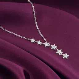 925 Silver Starry Drop Necklace|Lifetime Plating|6 Month Warranty Rhodium Zircon Sterling Silver Pendant-image-85