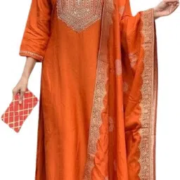 klosia Embroidered Kurta, Trouser/Pant & Dupatta Set-picture-28