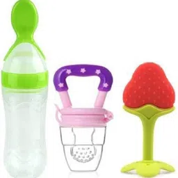 saraswati kart Baby fruit nibbler with fruit teether & spoon feeding bottle for feeding (Set 3) - Silicone-picture-11