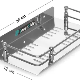 smart slide Stainless Steel Multi Use - Anti Rust Shelf - Wall Shelf - Bathroom Shelf - Kitchen Rack - Bathrom Accessories Stainless Steel Wall Shelf image 2
