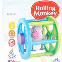 zokato Rolling Monkey Rattle- MulticolorAge 0 to 24 Months, Rattle-picture-23