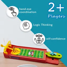 drumstone Shroket Mini Soccer Table Game – Compact Plastic Football Field with Launcher Air Hockey Table image 4