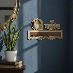 fws Wooden Shiva Laser Cut Designer Key Holder for Home Decor,Gifting | 6 Hooks Wood Key Holder-picture-27